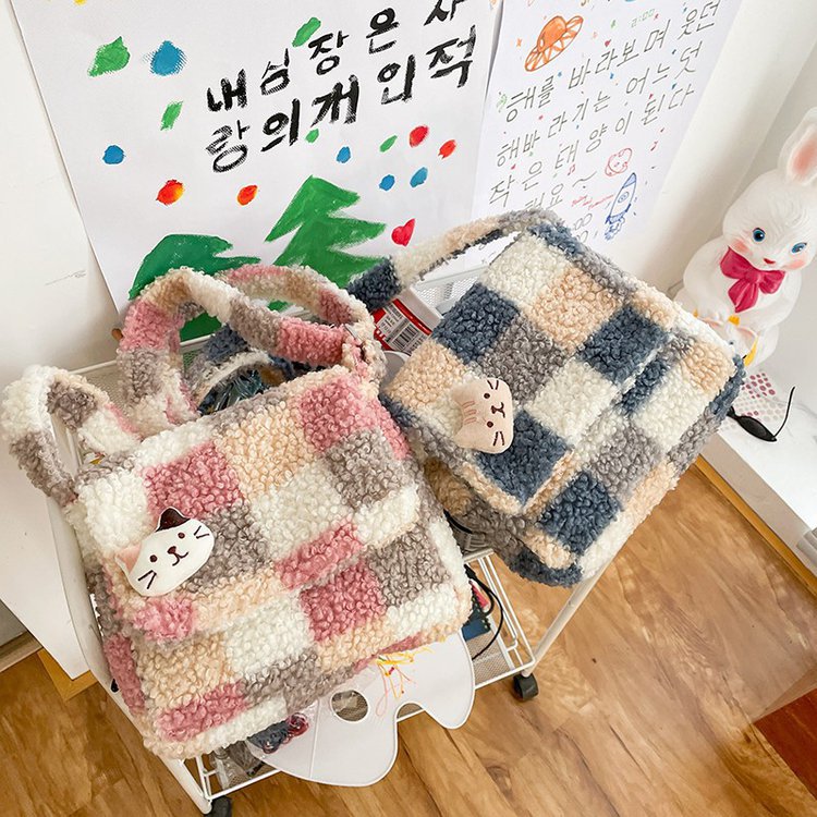 One-shoulder Crossbody Japanese Cute Lamb Plush Bag