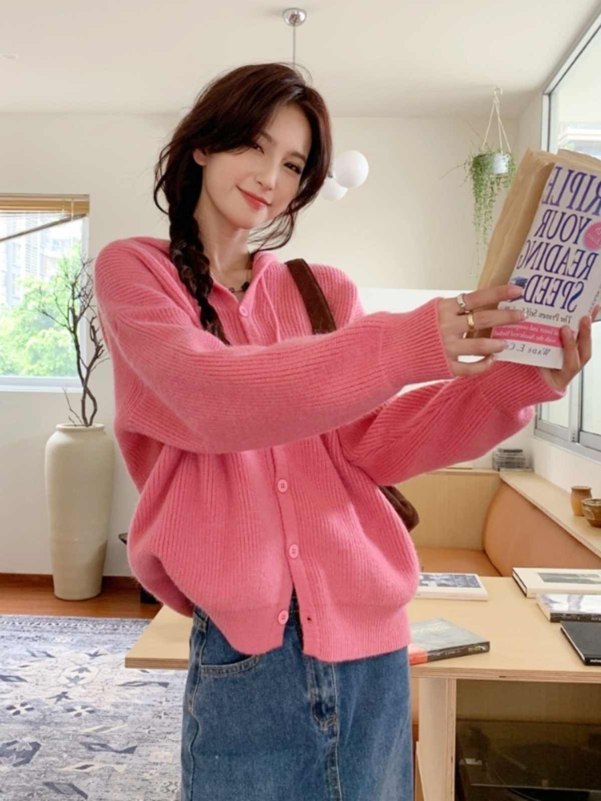 Loose Hooded Sweatshirt Female Cashmere Sweater