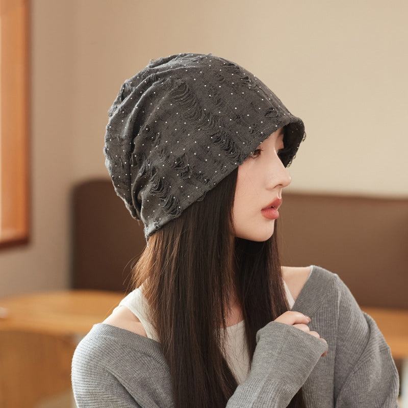 Koreansk stil revet bunkehue til børn, efterår og vinter, der matcher alt, får ansigtet til at se mindre ud