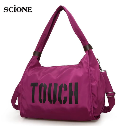 Nylon Fitness Travel Gym Bag for Women - Versatile Outdoor Sports Shoulder Tote and Yoga Handbag