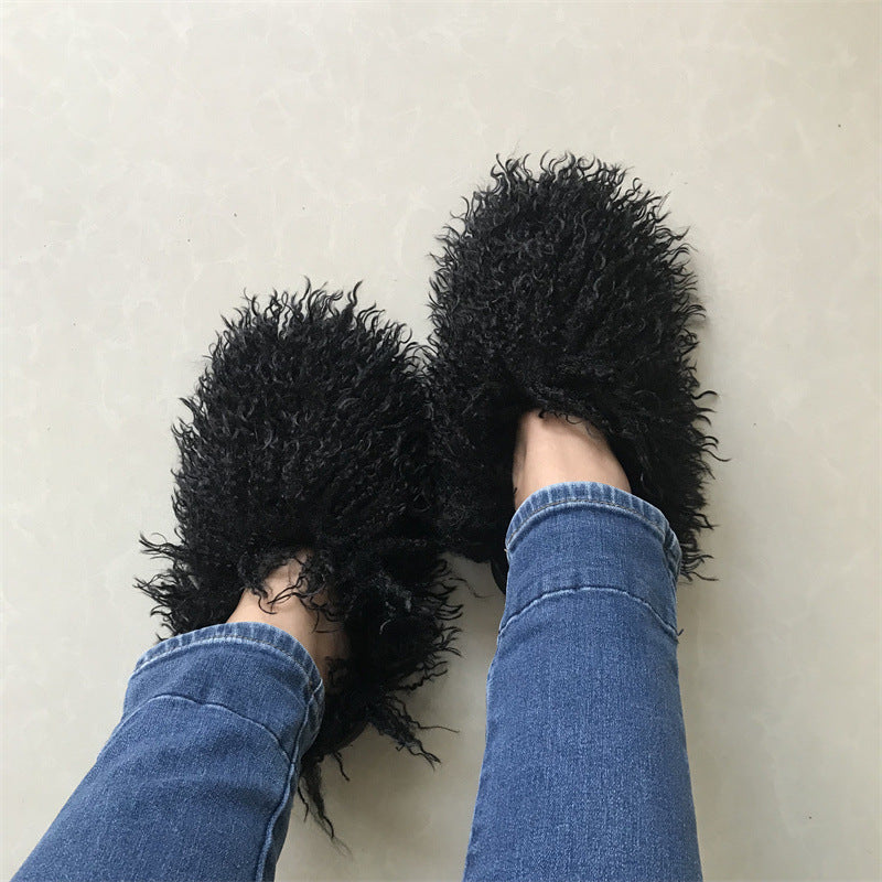 Imitation Tan Sheep Maomao Warm Women's Cotton Slippers Snow Boots