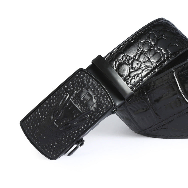 Leather Belt Men's Business Automatic Buckle