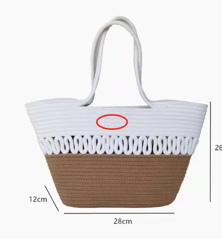 Cotton Bag Female Braided One Shoulder Large Capacity Portable