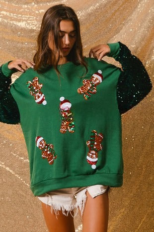 Women's Sequins Padded Top Christmas