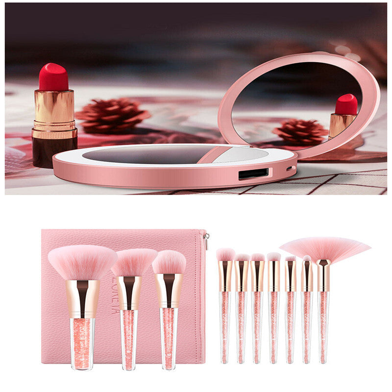Charging treasure makeup mirror with light