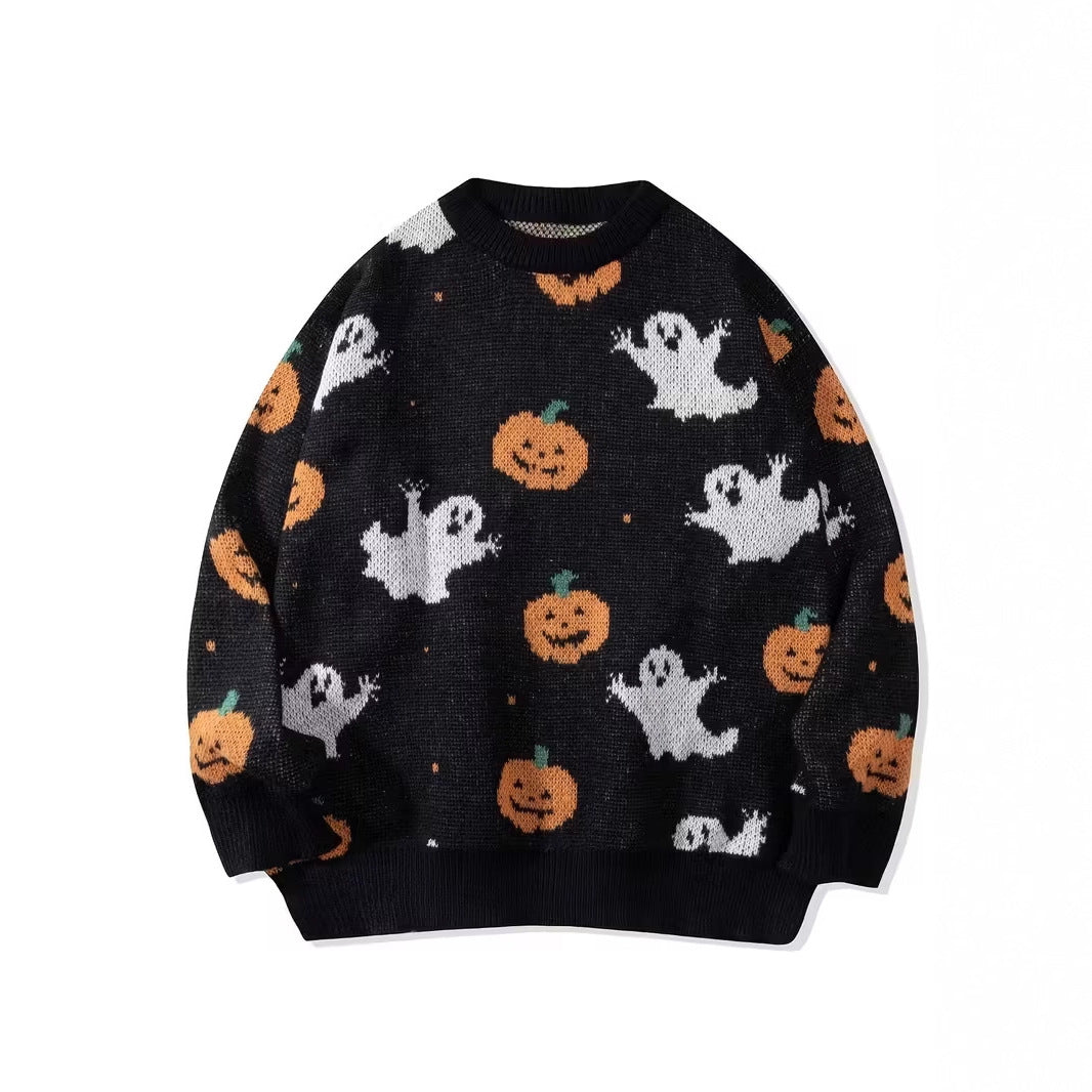Faux Fur Men's Halloween New Autumn And Winter Loose Round Neck Pullover
