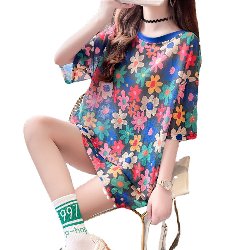 Short-sleeved Loose Plus Size Women's Mid-length Clothing