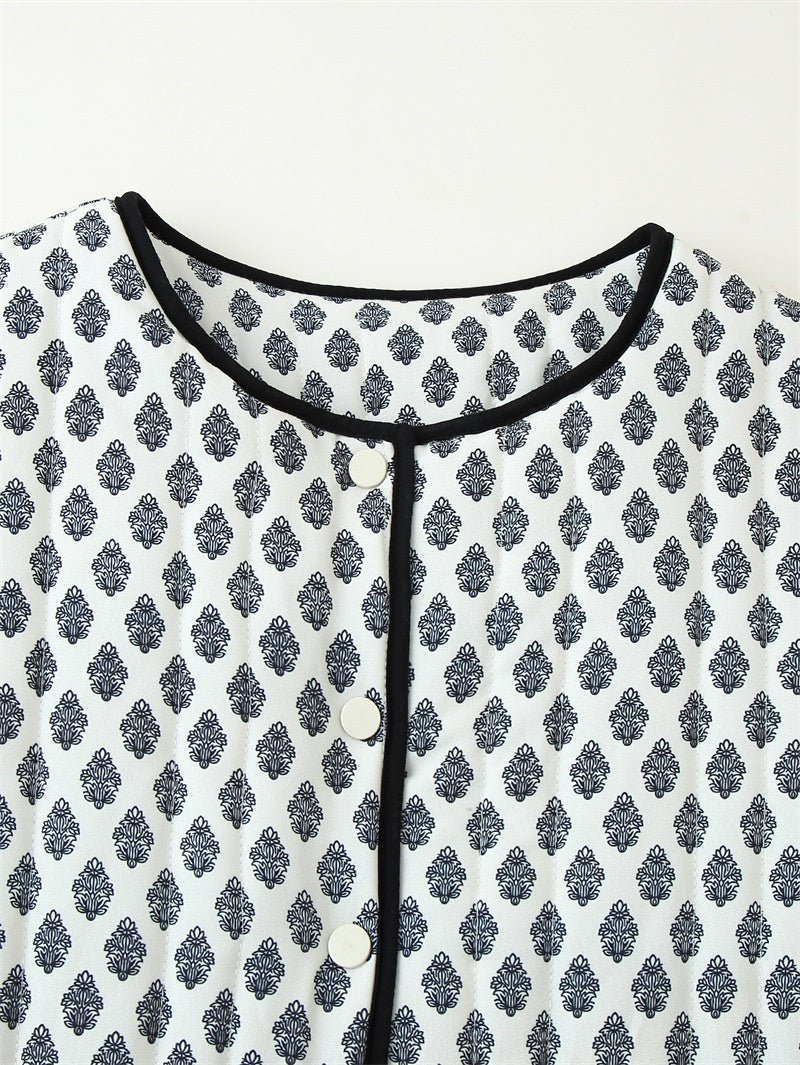 Retro Quilted Long-sleeved Jacket