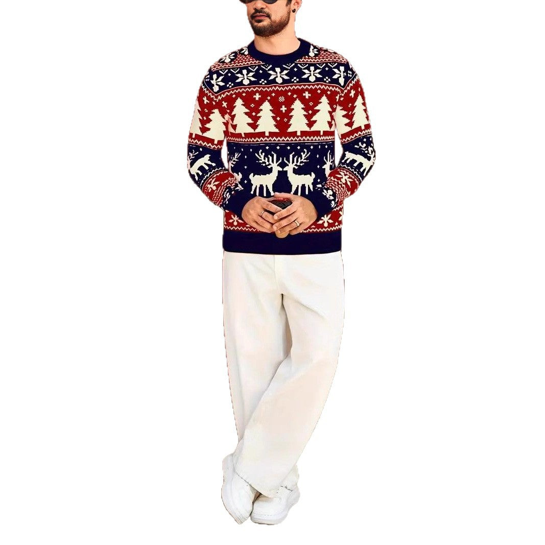 Mens Casual Crew-Neck Long-Sleeve Sweatshirt With A Printed Design