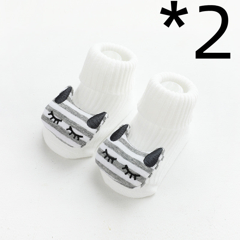 Newborn Baby Socks With Three-dimensional Cartoon Doll