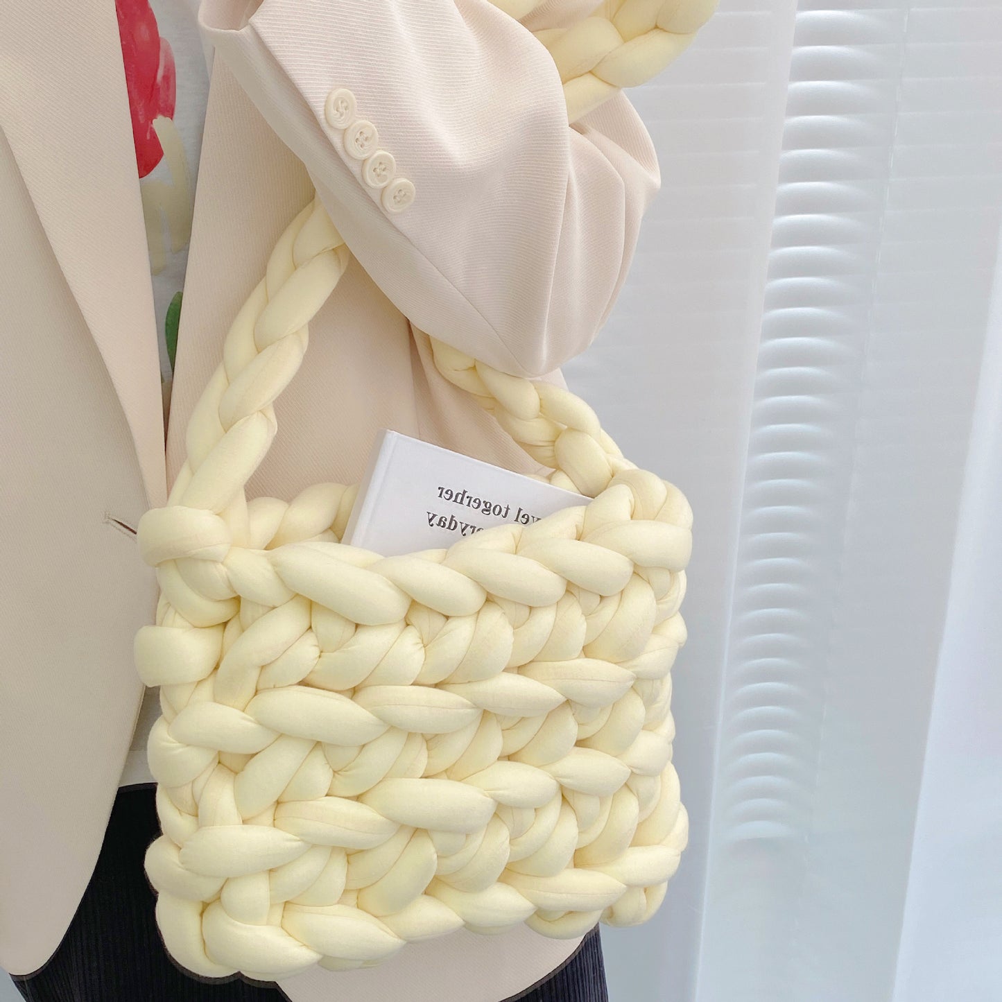 Icelandic Super Thick Wool Diy Hand Knitted Bag