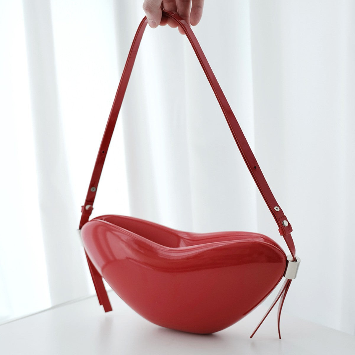 Peach Heart High Sense Girly Simplicity Crossbody Bag