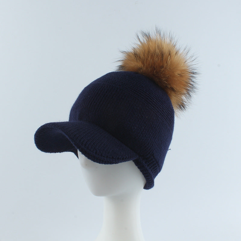 Autumn And Winter Plush Curved Brim Women's