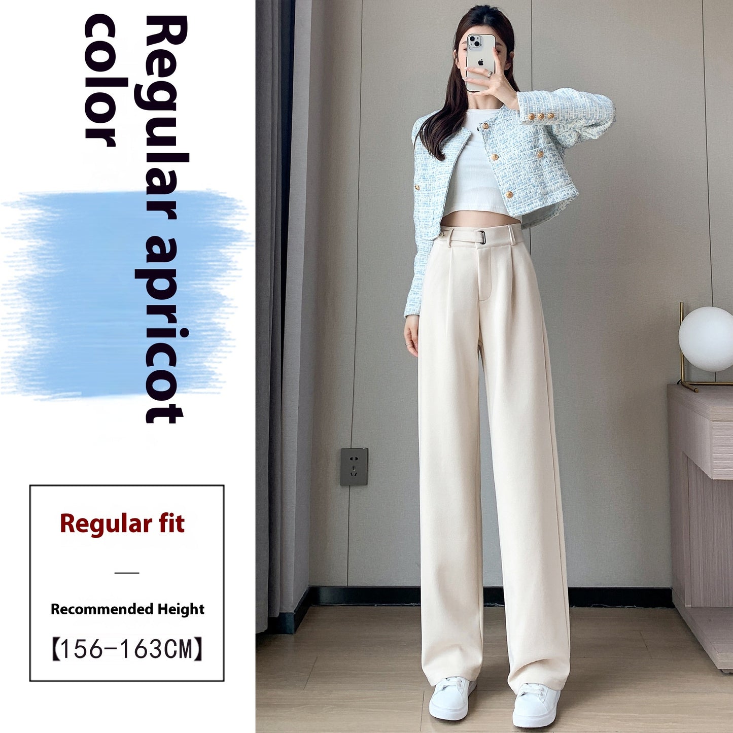 Female Autumn And Winter Loose Casual Woolen Straight-leg Pants