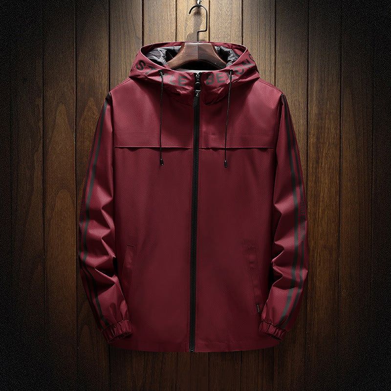 Side Seam Pockets Slim-fit Zipper All-match Stock Ordinary White Casual Hooded Jacket