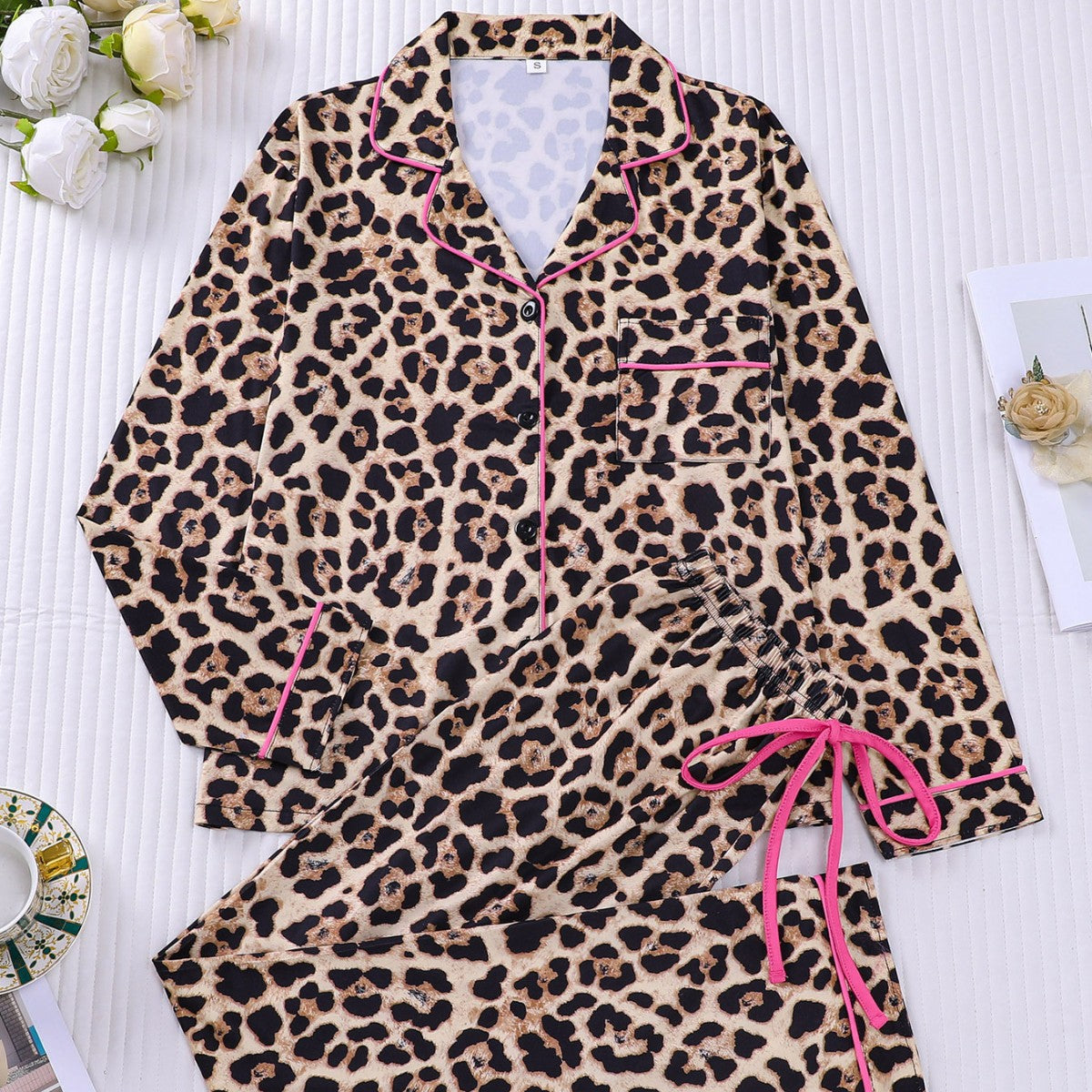Autumn Winter Two-Piece Set Cardigan With Halloween Print And Long-Sleeve Pants
