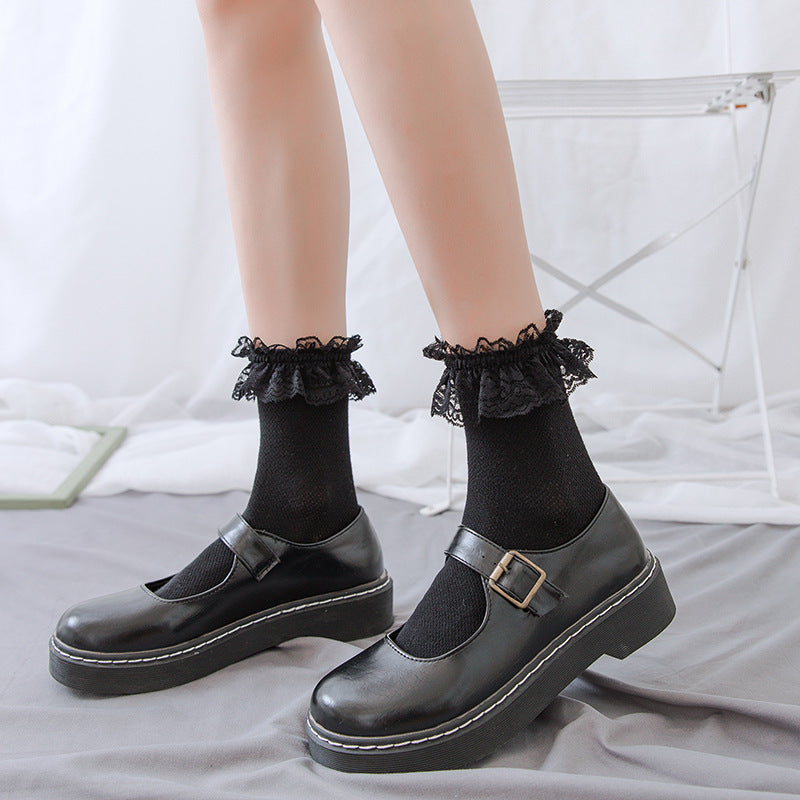 Mid-tube Socks Women's Japanese Mesh Lace