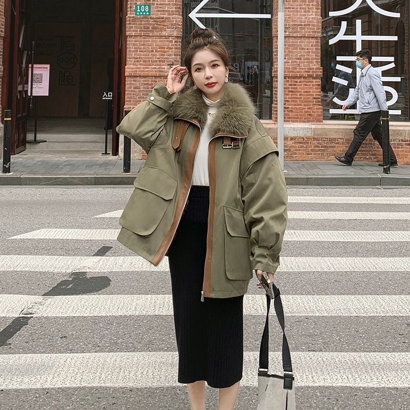 High-grade Fur-integrated Parka Cotton-padded Jacket