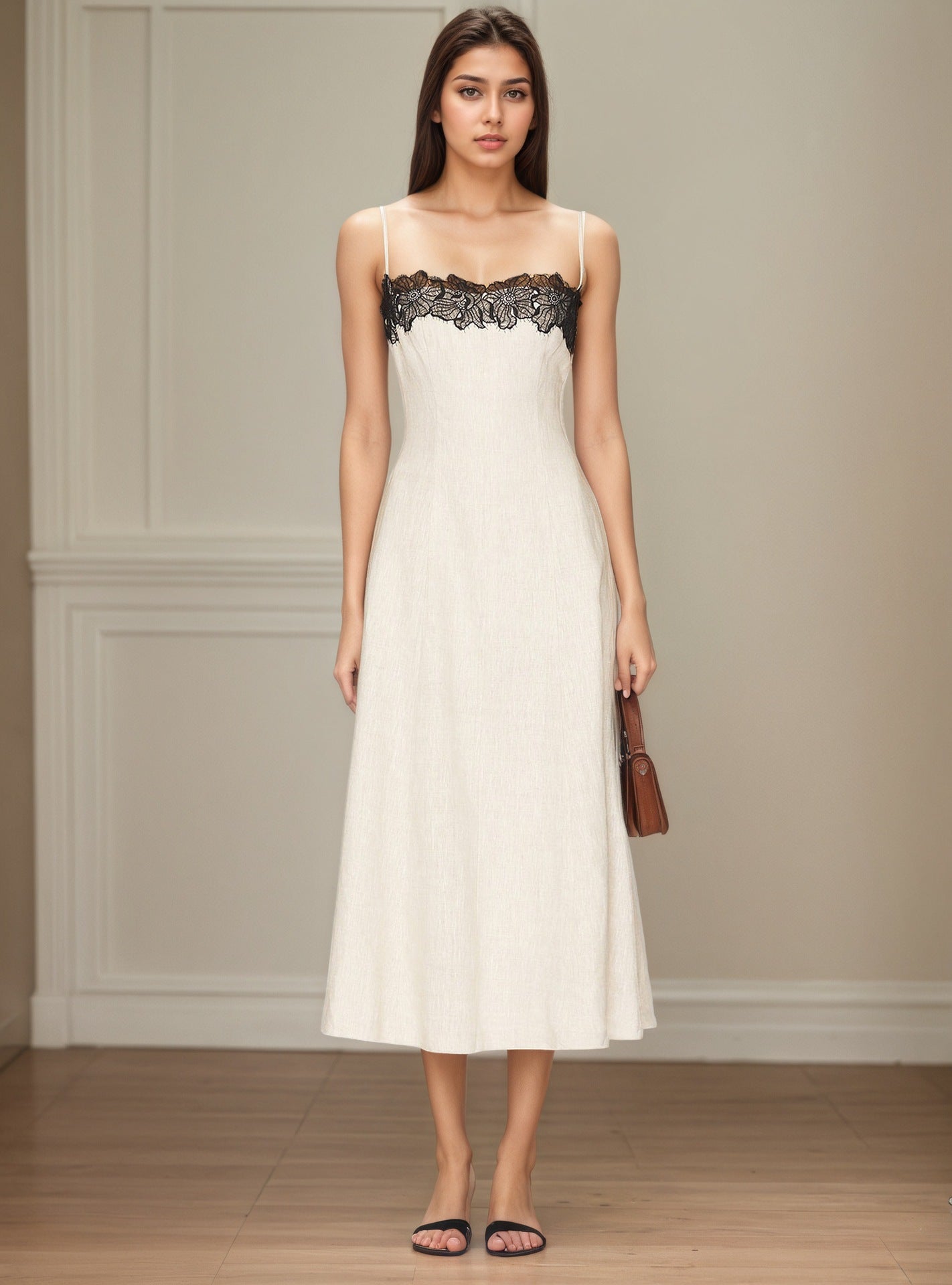Womens Stylish Lace Off-shoulder Slip Dress