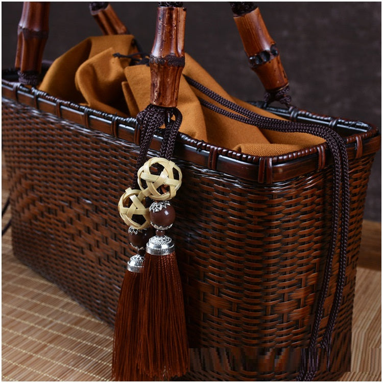 Ladies Literary Retro Handmade Bamboo Woven Bag