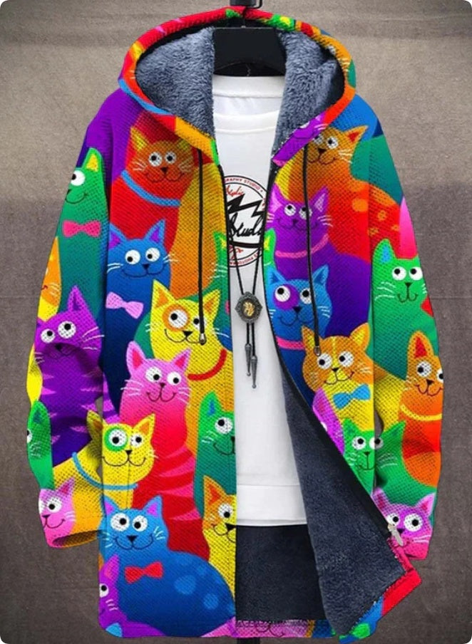 Men's Winter Printed Plush Lining Thick And Windproof