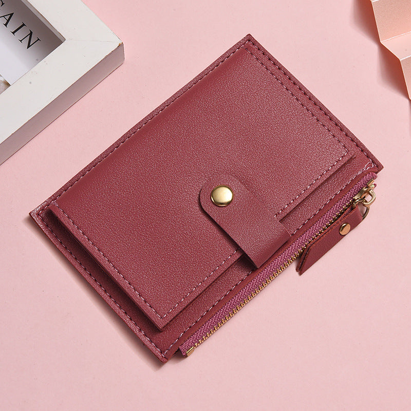 Multi Slot Student Short Zipper Coin Purse