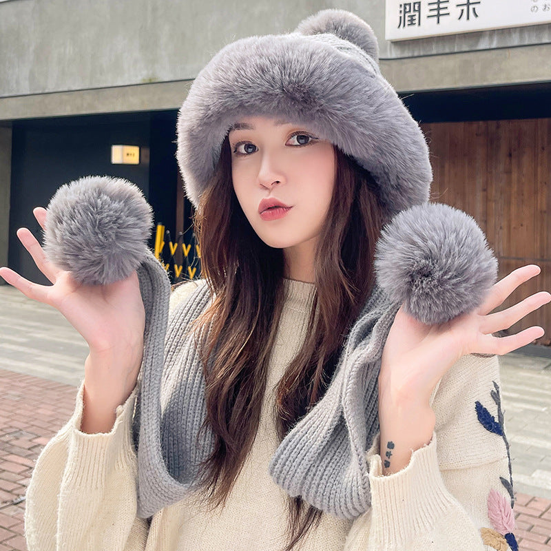 Warm And Simple Three-ball Knitted Woolen Hat
