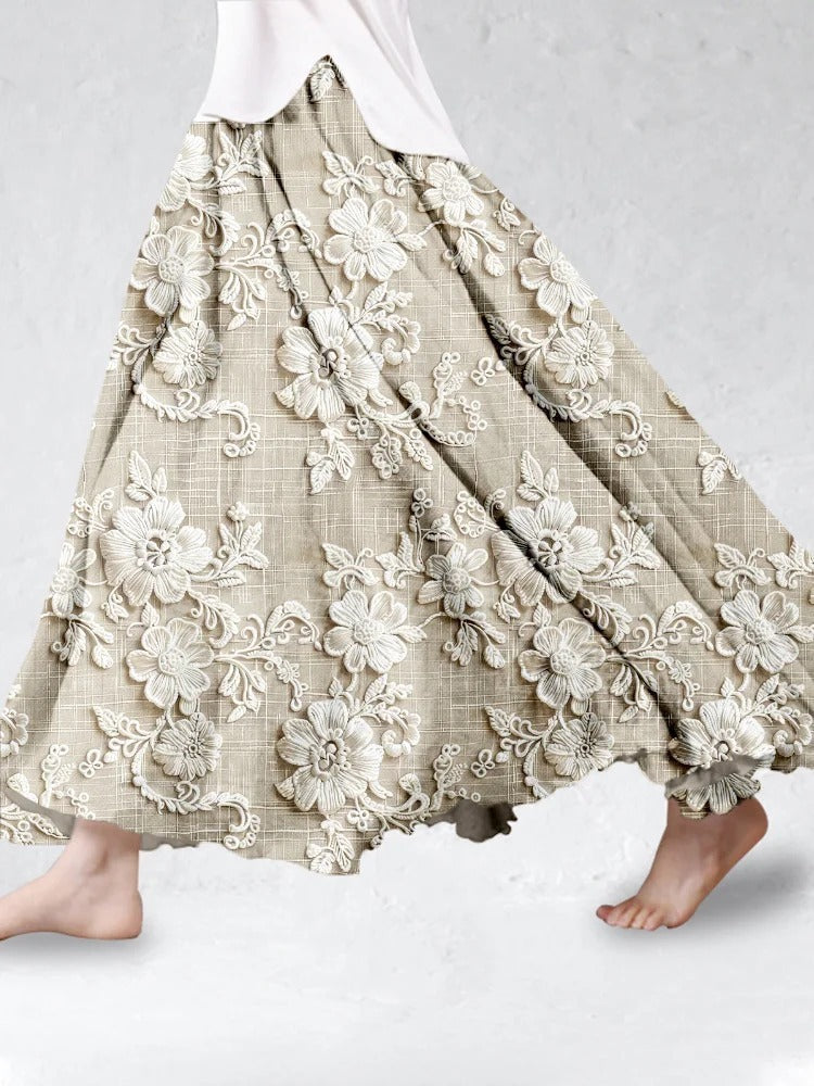 SpringSummer Fashion New Arrival Womens Big-Flared 3D Printed Skirt