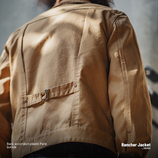 Retro Canvas Turn-down Collar Coat Male