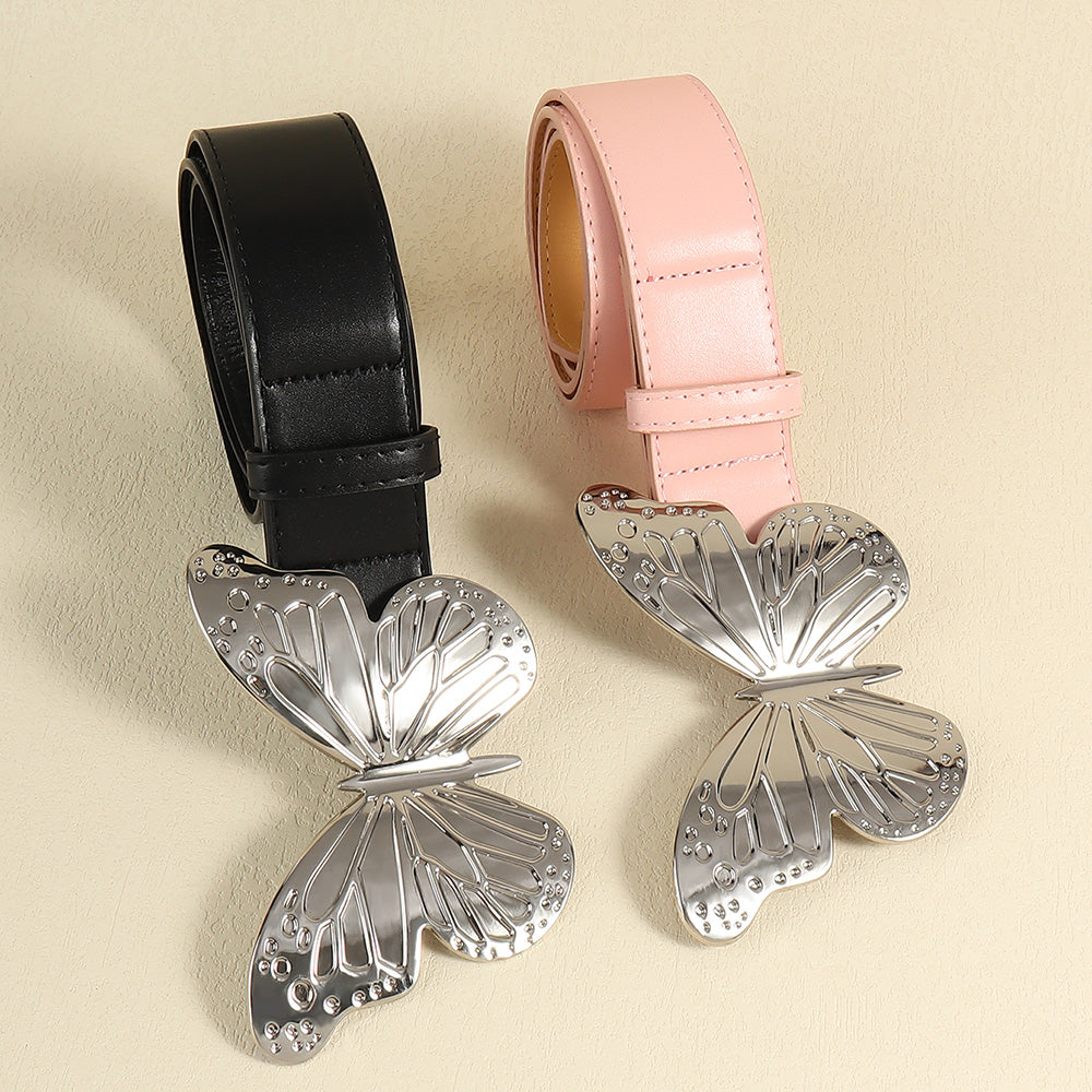 Women's Metal Large Butterfly Belt Simple Vintage Belt Sweet Trend Accessory