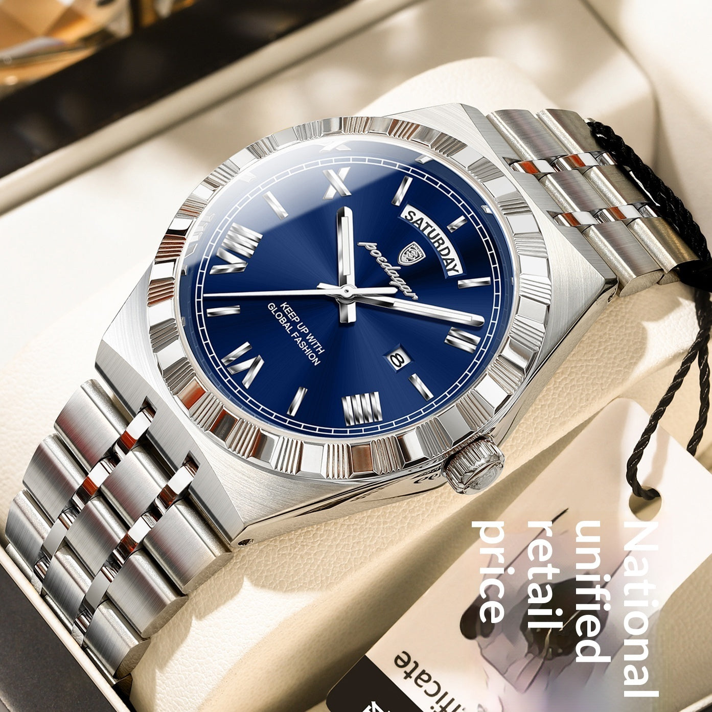 Trendy Men's Night Light Waterproof Watch