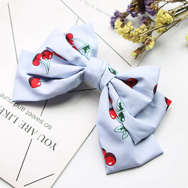 Oversized Chiffon Lady Updo Fabric Spring Bow Barrettes