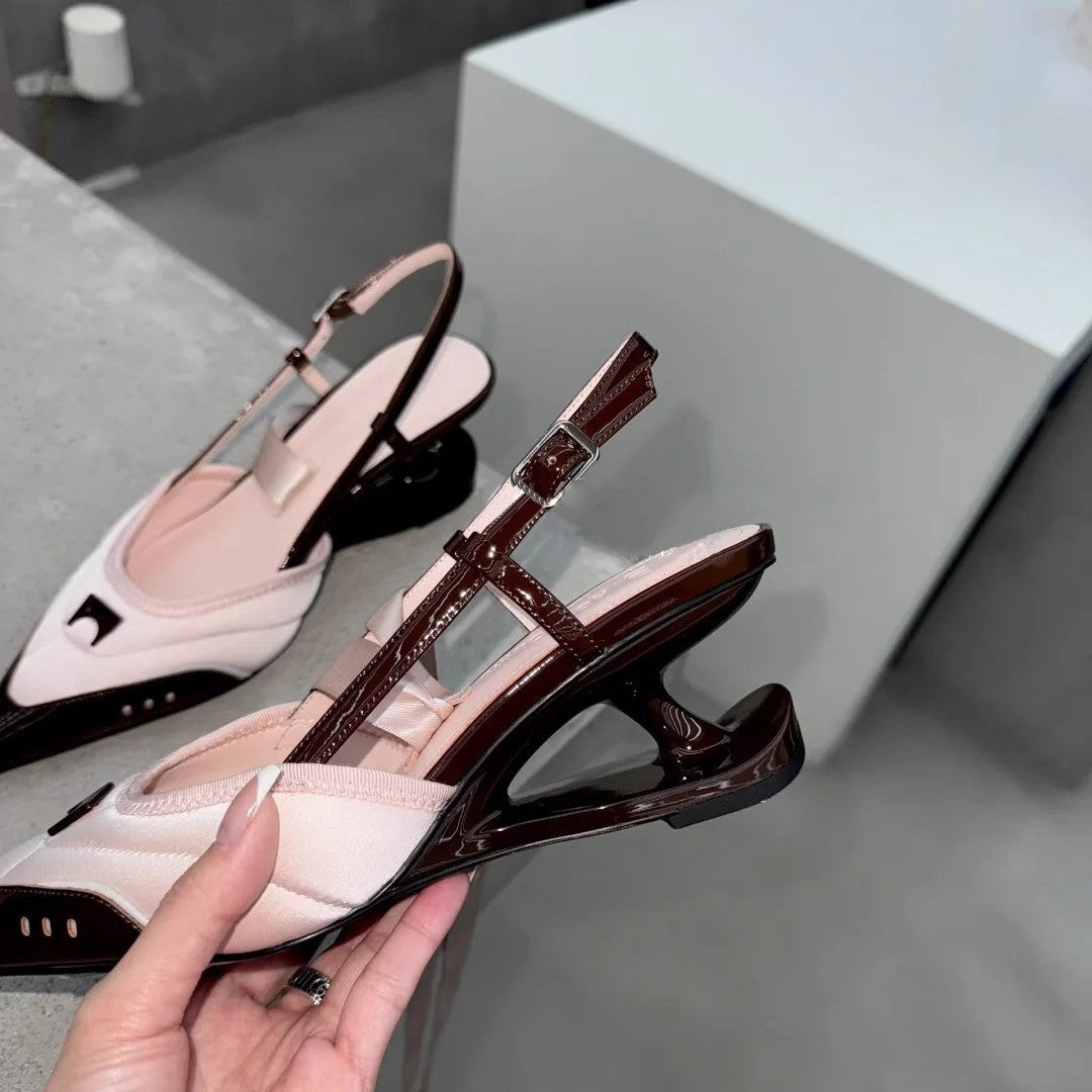 New Special-interest Design Special-shaped Root Lace-up High Heels Female