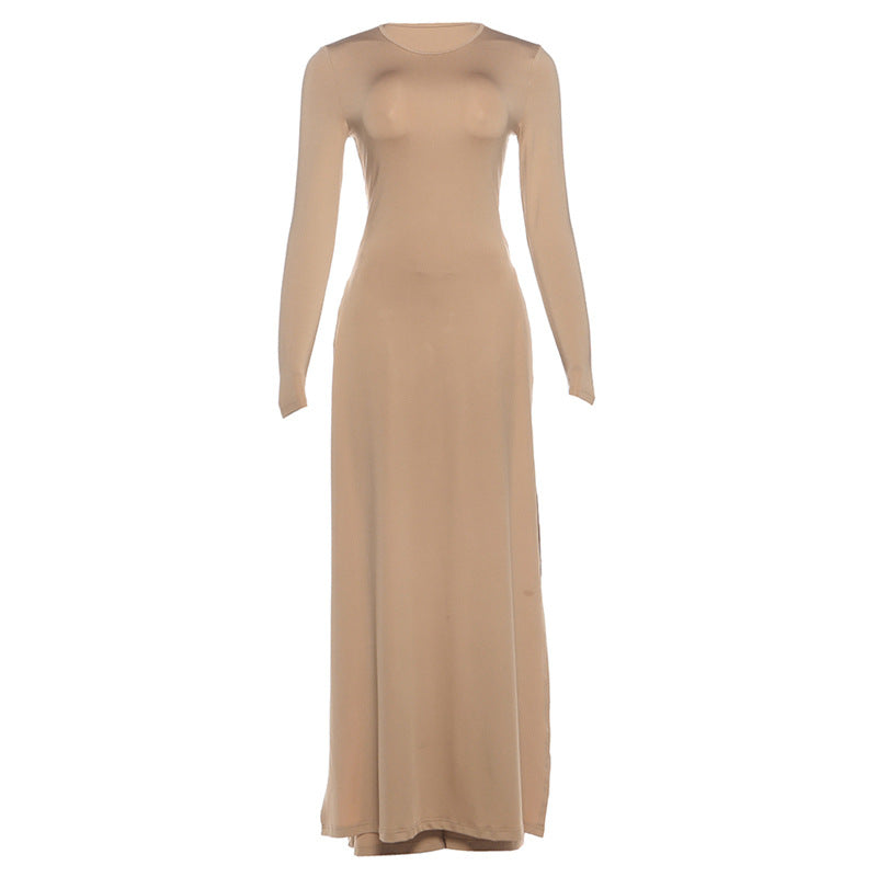 Stylish Solid-Color, Elegant Long-Sleeve Top And Flared Pants Set
