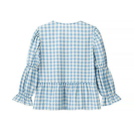 Dame street fashion tie-dye plaid print skjorte