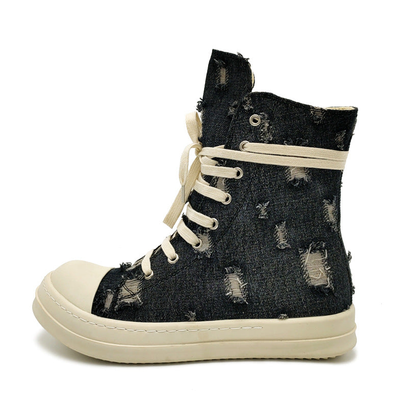 Ripped Denim Casual Canvas Shoes