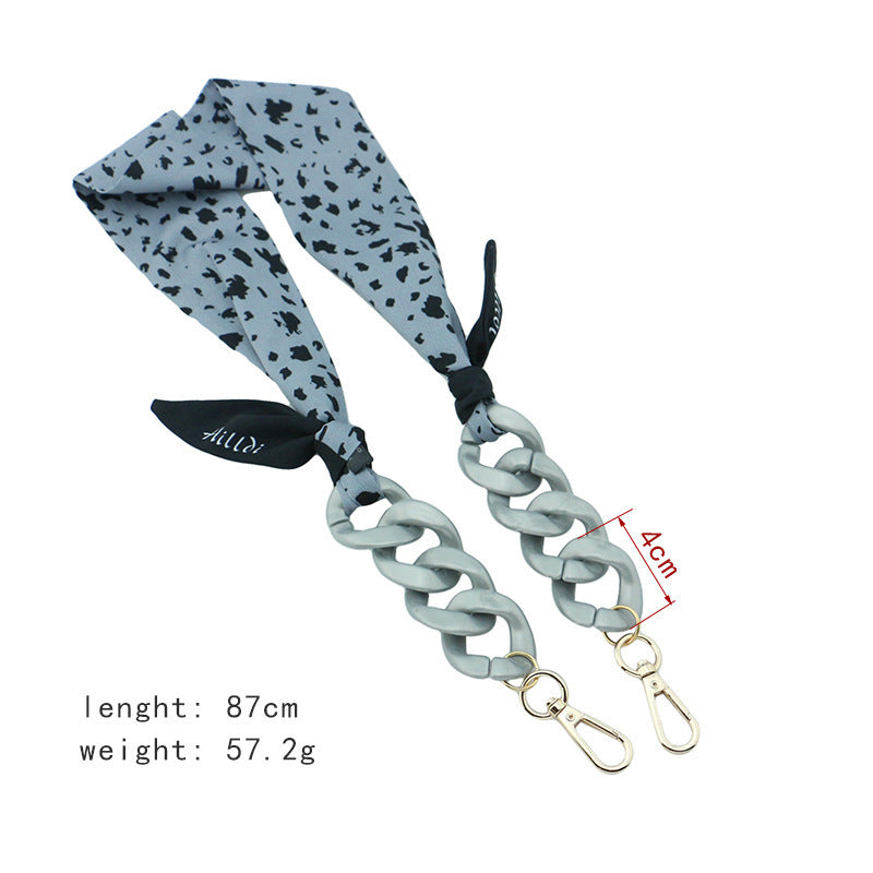 Retro Print Silk Scarf Glasses Chain Hat Windproof Hanging Chain