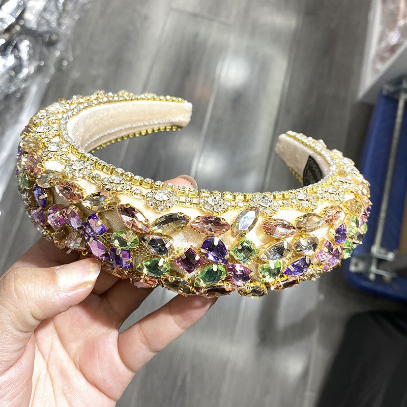 Women's Rhinestone Wide Side Catwalk Trendy Hair Band