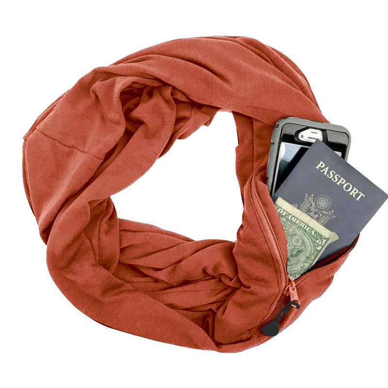 Pure Color Infinity Bib Storage Zipper Pocket Bib