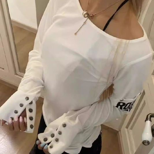 Womens New AutumnWinter Stylish, Versatile Long-Sleeve T-Shirt