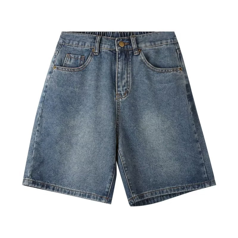 Retro Women's Elastic Waist Summer Denim Shorts