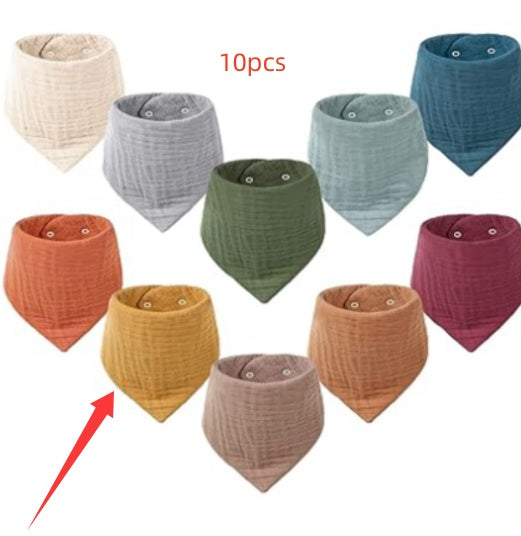 Baby Headscarf, Saliva Bib, Pure Cotton