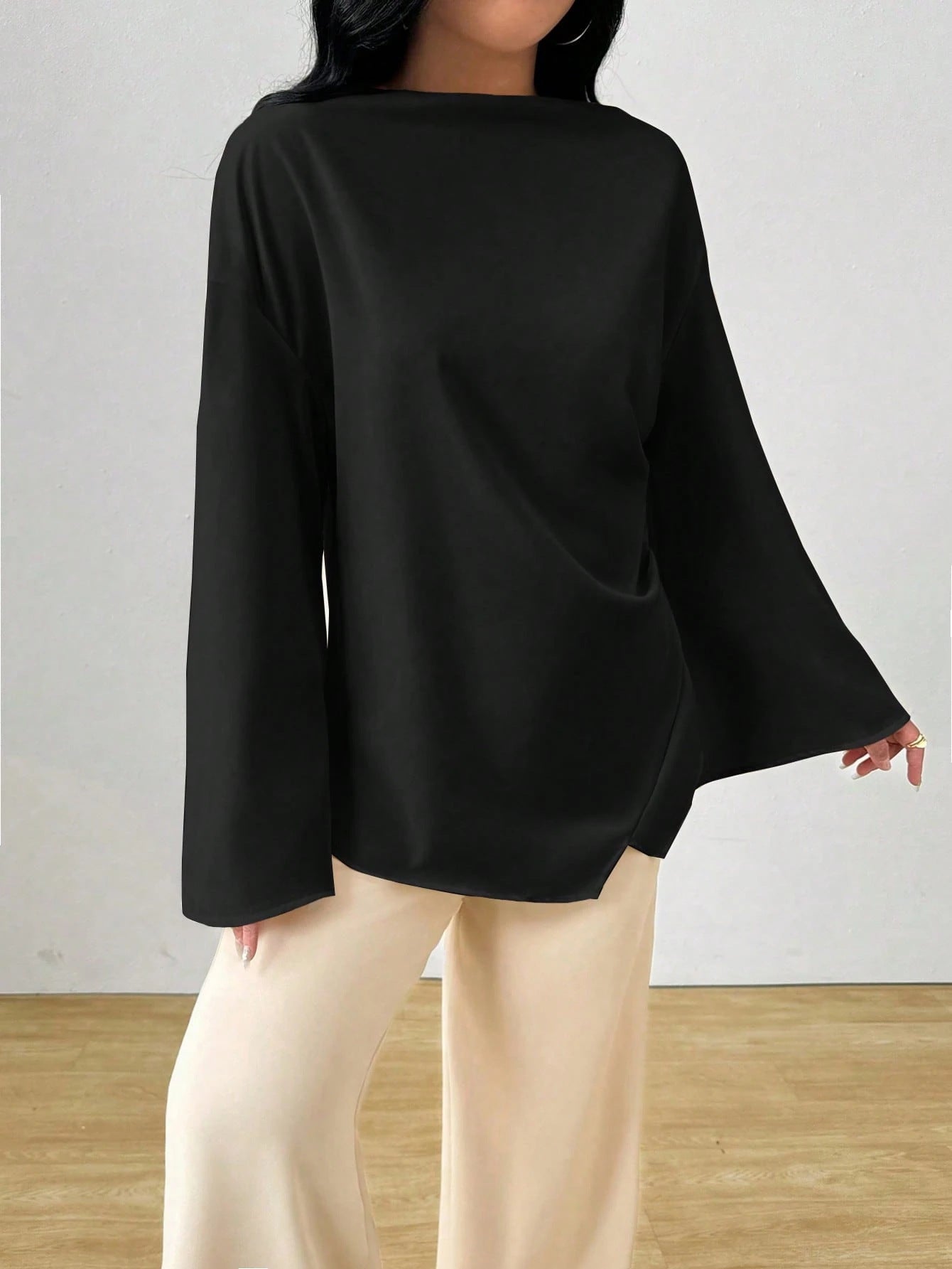 Women's Long Sleeve Irregular Hem Top