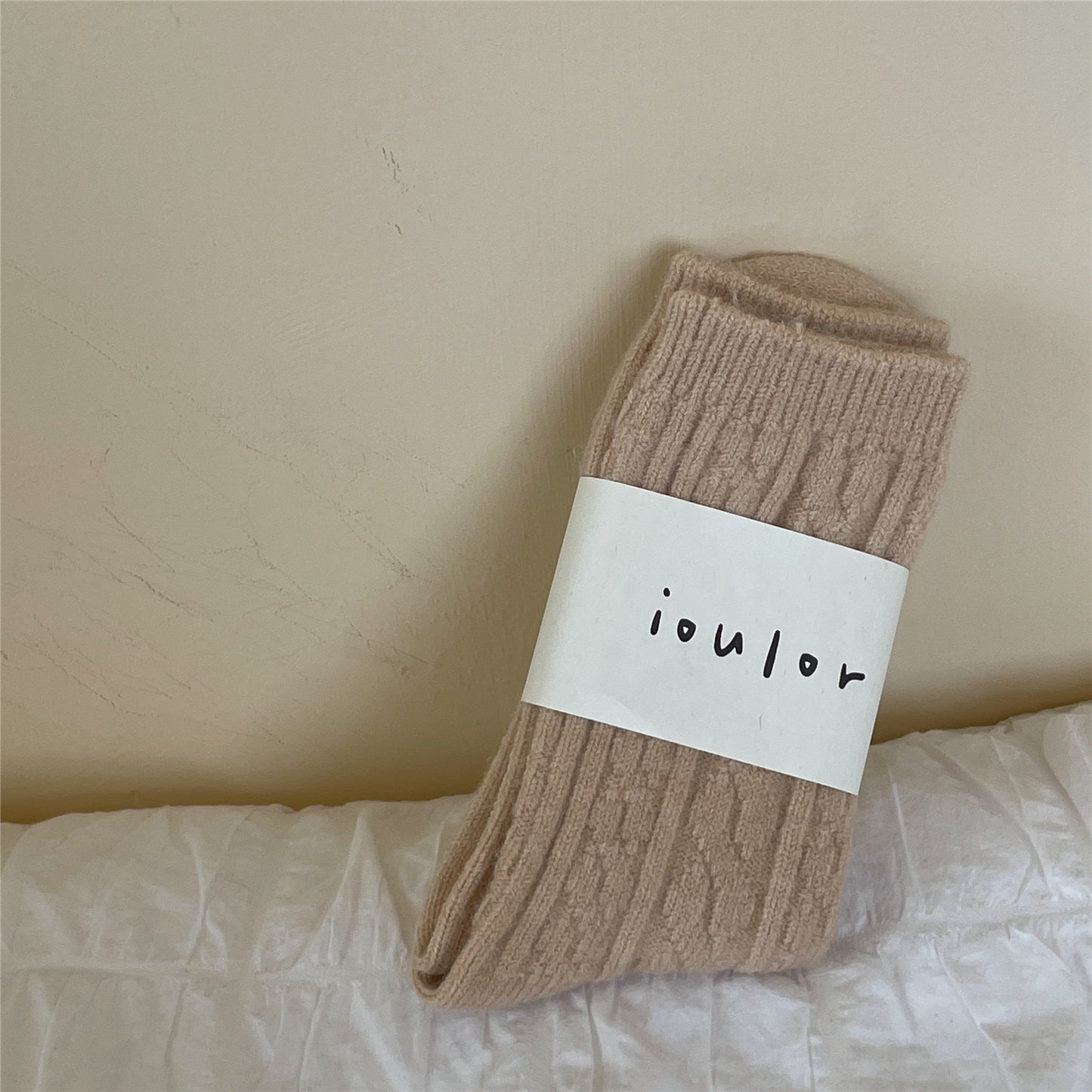 Warm And Thick Japanese Pile Socks Solid Color Mid-tube Socks