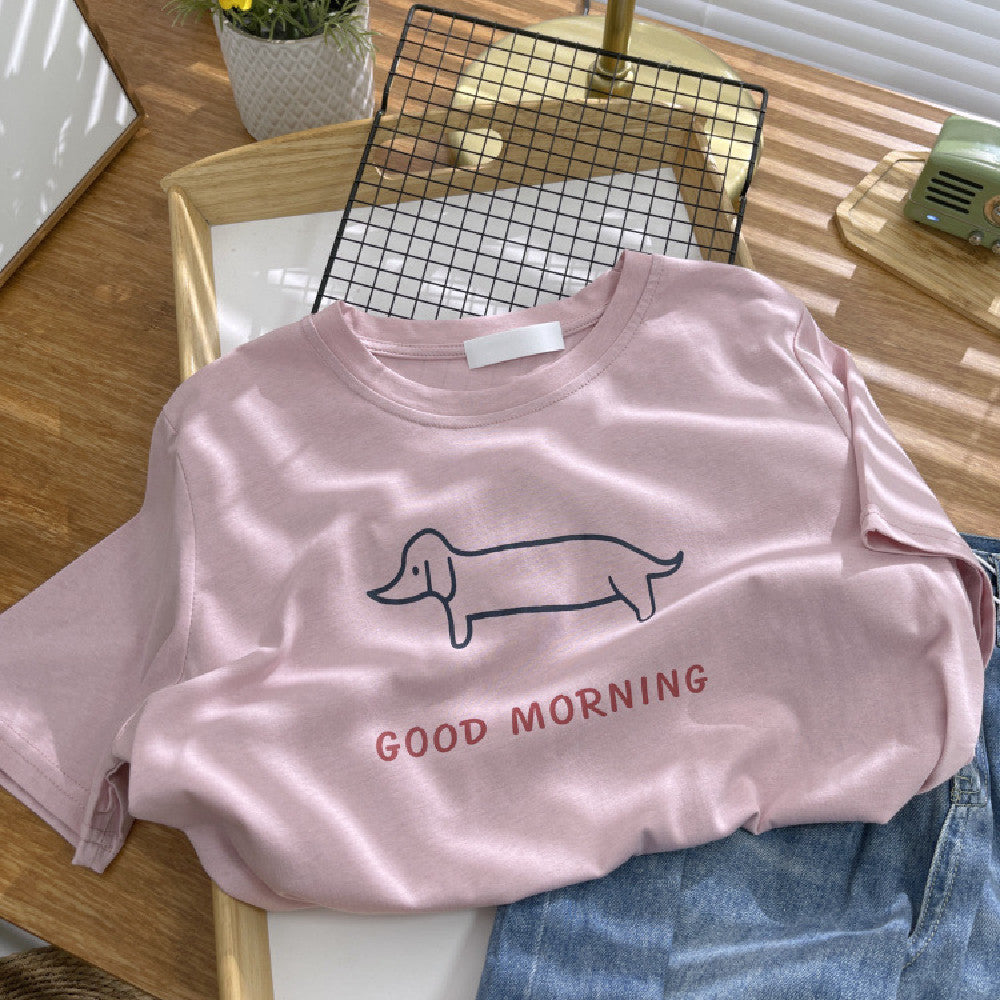 Fashionable Letter Printed Short Sleeves