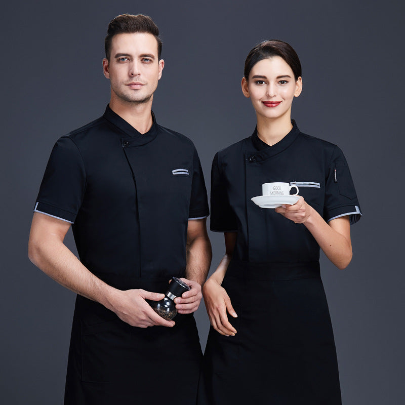 Men's And Women's Short Sleeved Hotel Kitchen Chef Uniforms