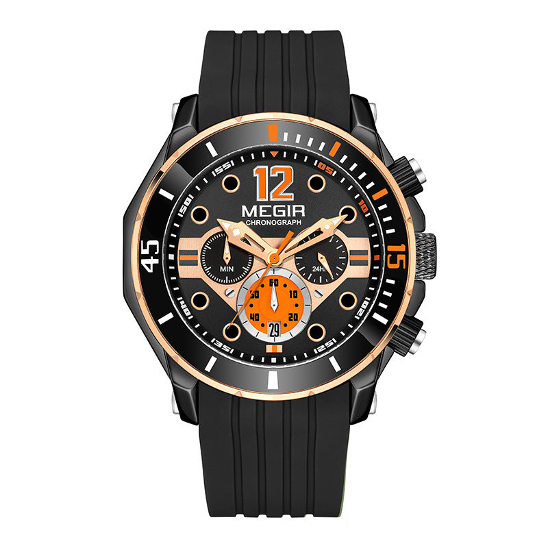 Multifunctional Timing Luminous Waterproof Silicone Sports Watch