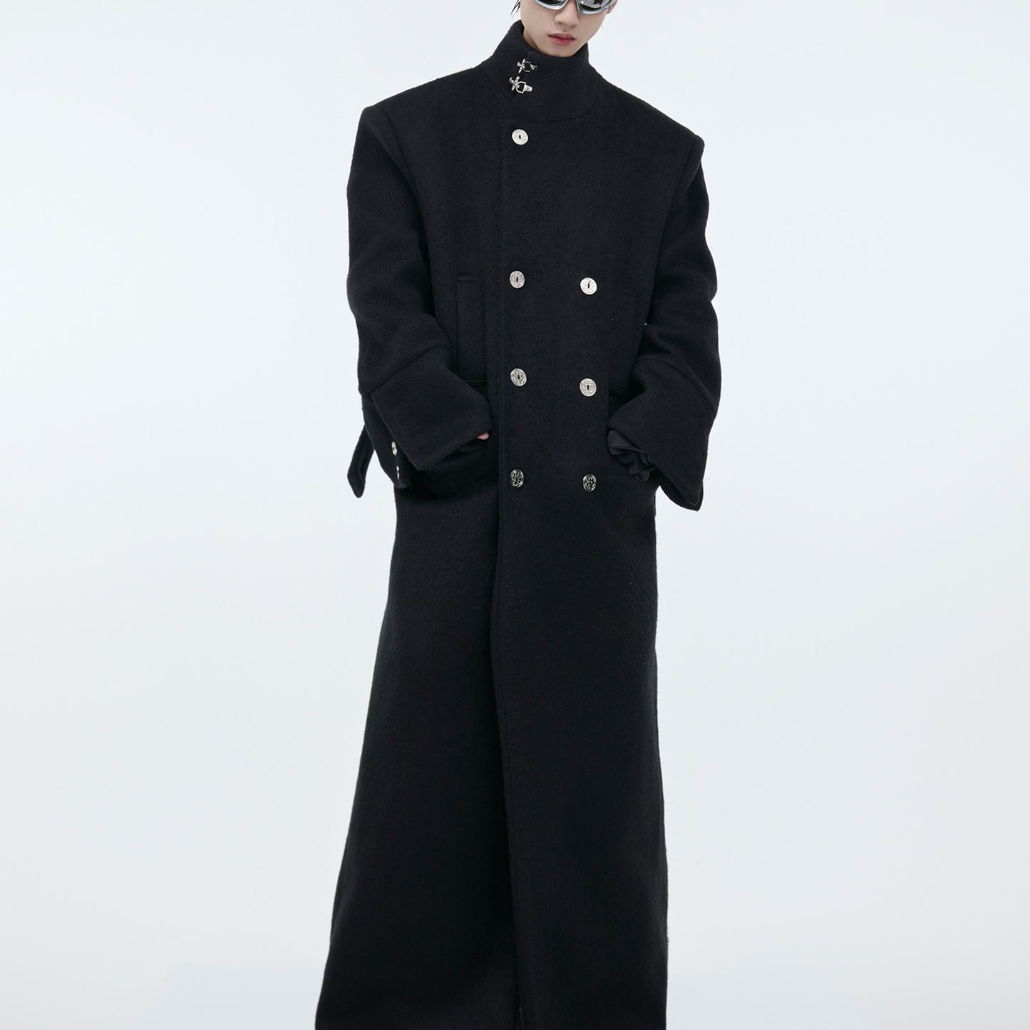 Stand Collar Profile Woolen Coat Heavy Long Below The Knee Woolen Coat
