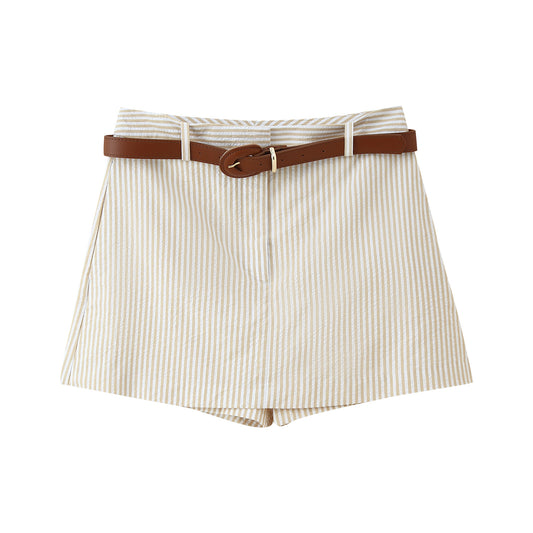 Summer Stripes Belt Casual Culottes