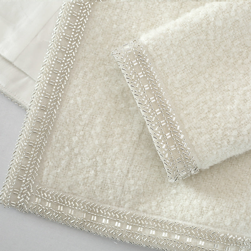 White Temperament Top Wool Extra Thick Short Coat
